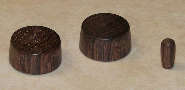 Low-profile wooden knobs with matching switch tip