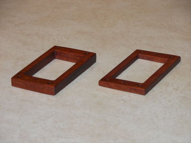 Pair of wooden humbucker pickup rings