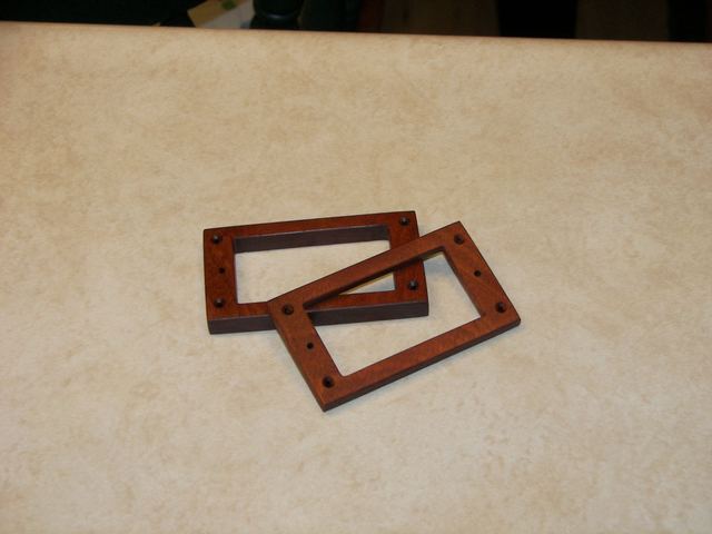 Wooden pickup rings, stacked